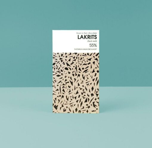 Svenska Kakao 55% Dark Milk Licorice Craft Chocolate Bar
