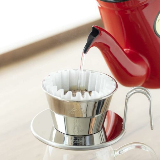 Kalita Wave Tsubame Dripper in use