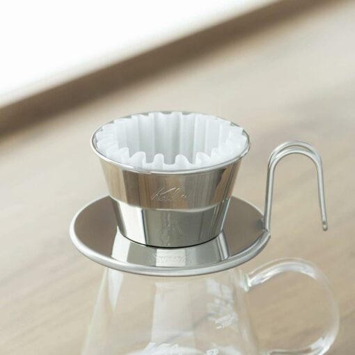 Kalita Wave Tsubame Dripper on table