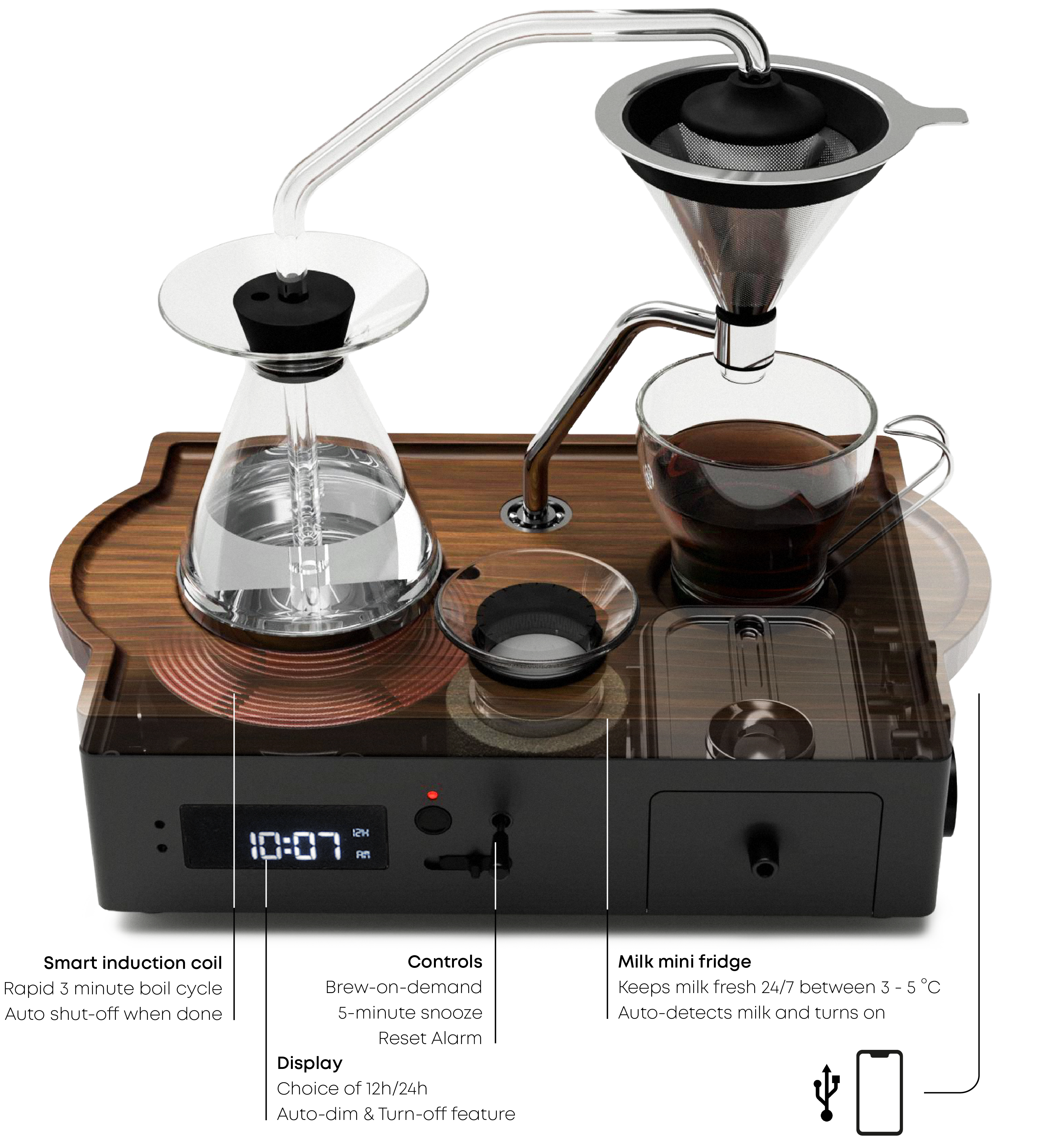 Barisieur Coffee Alarm Clock from Joy Resolve KaffeBox.no