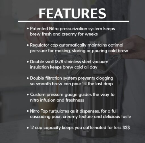 ukeg nitro cold brew coffee maker features
