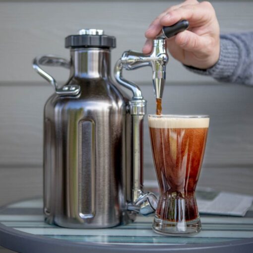 ukeg nitro cold brew coffee maker pouring coffee