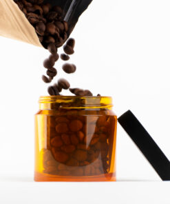 Comandante bean jar pouring beans