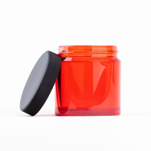Comandante bean jar red lid on side