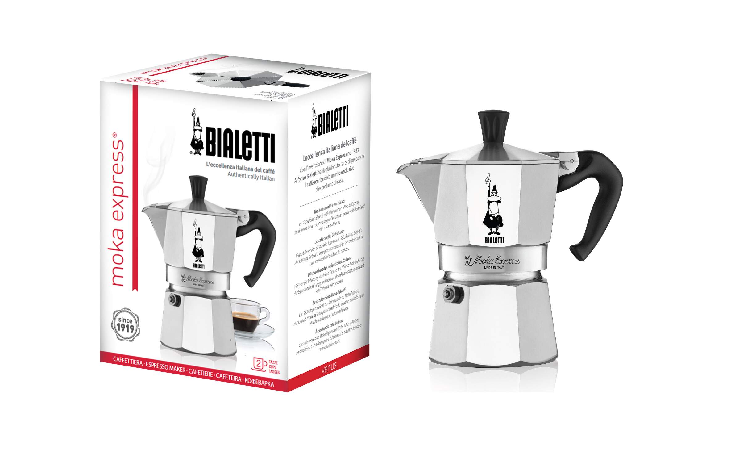 Bialetti Casa Italia Moka 6 Express Espresso Maker