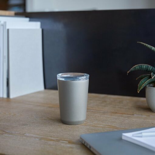 silver to go tumbler in office