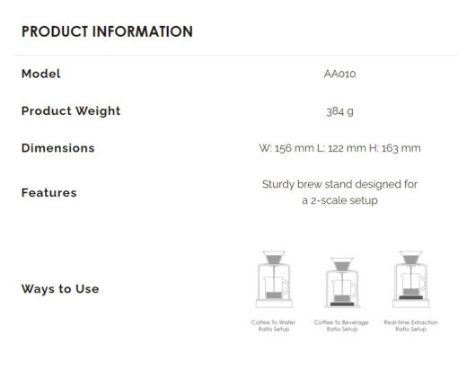 acaia brew stand details