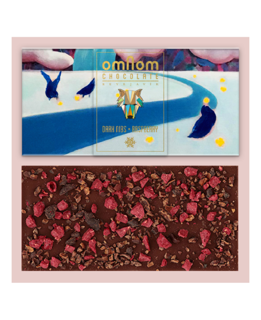 omNom Dark Nibs + Raspberries