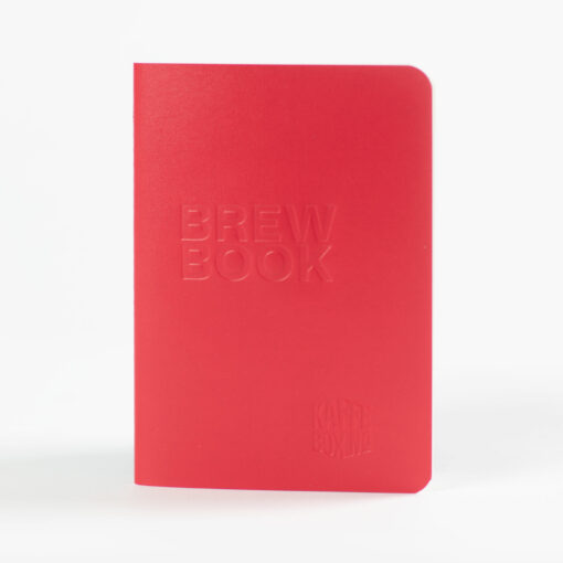 coffee brew journal cahier red