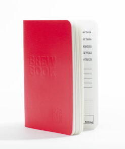 coffee brew journal cahier red side