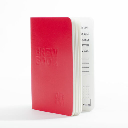 coffee brew journal cahier red side