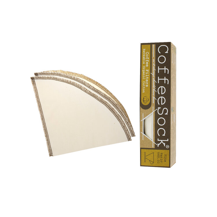 CoffeeSock V60 Style Reusable Cloth Coffee Filter, product image from Kaffebox