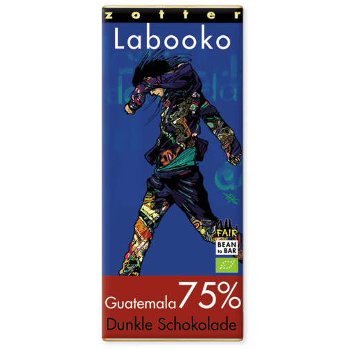 Zotter Labooko 75% Guatemala Craft Chocolate Bar, product image from Kaffebox