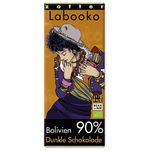 Zotter Labooko 90% Bolivia Craft Chocolate Bar, product image from Kaffebox