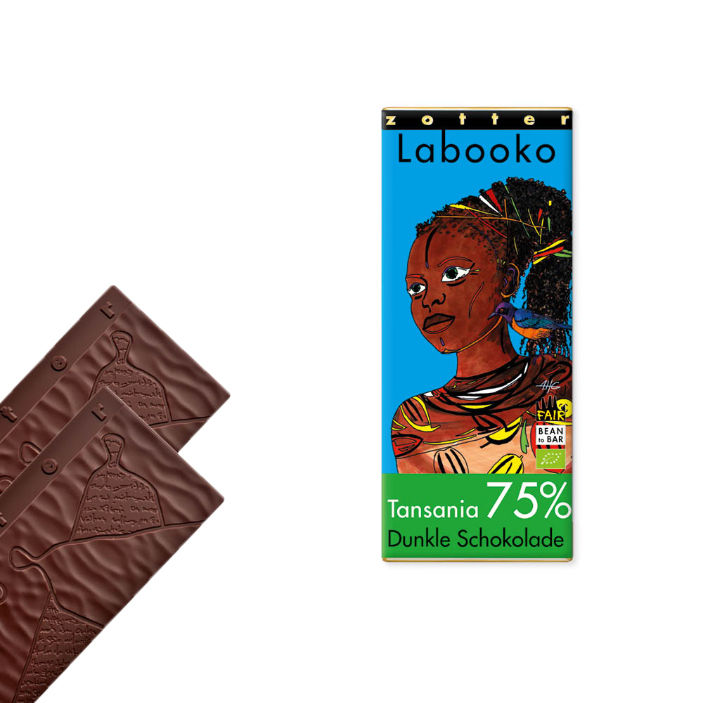 Zotter Labooko 75 % Tanzania Craft Chocolate Bar, product image from Kaffebox