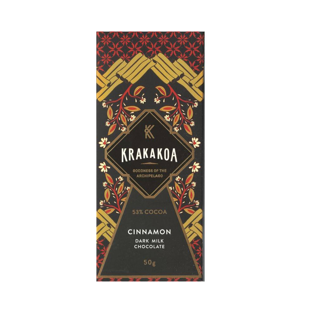 Krakakoa – Dark Milk Chocolate & Cinnamon 53% Craft Chocolate Bar, product image from Kaffebox