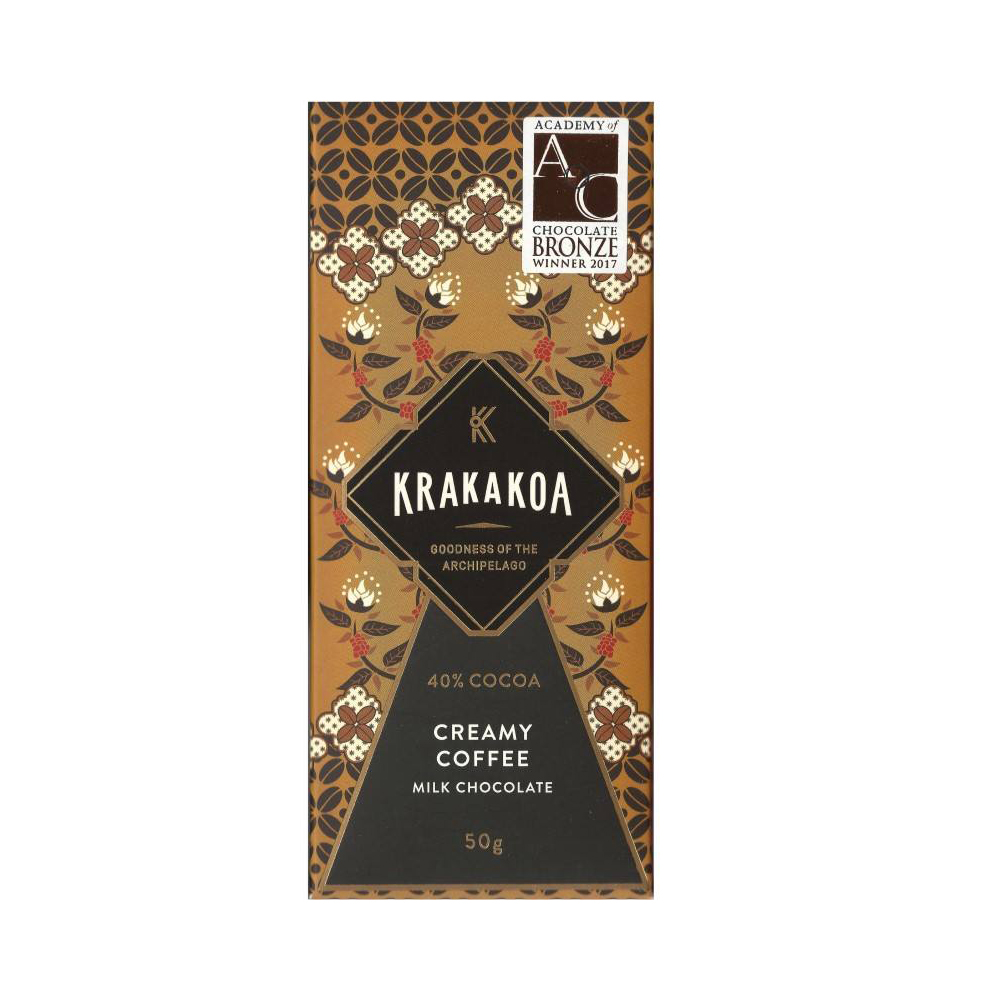 Krakakoa Dark Milk Chocolate & Coffee 40% Craft Chocolate Bar, product image from Kaffebox