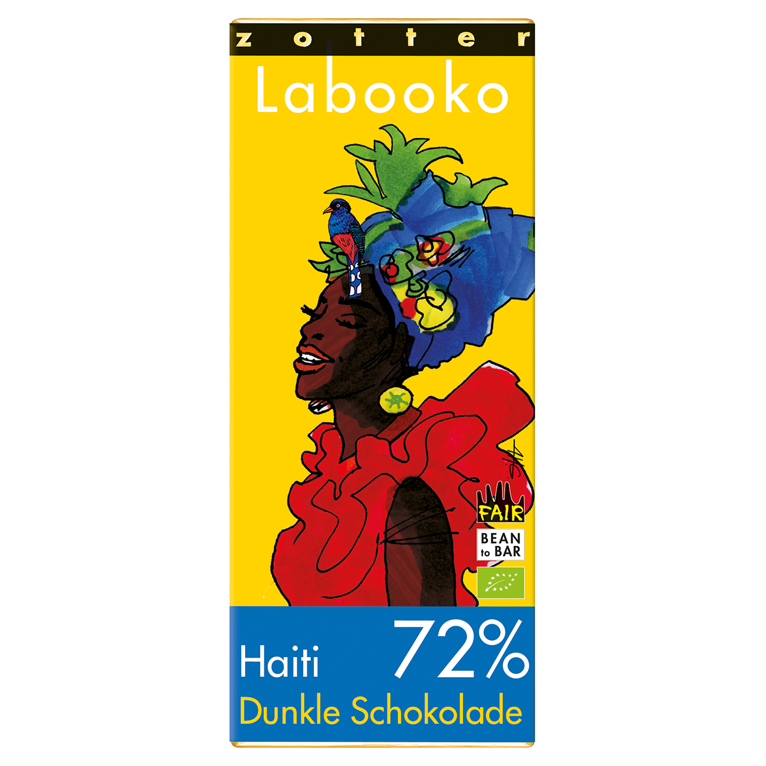 Zotter Labooko 72% Haiti Craft Chocolate Bar, product image from Kaffebox