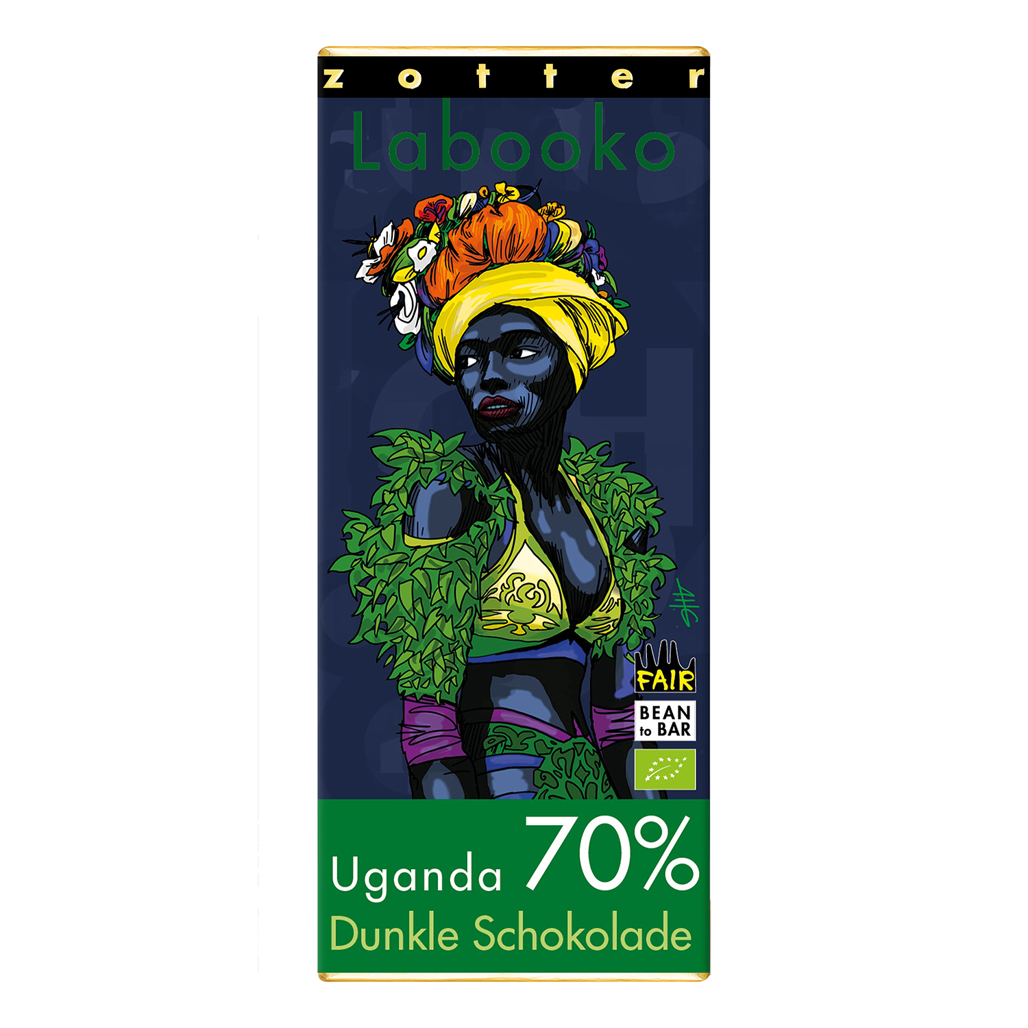 Zotter Labooko 70% Uganda Craft Chocolate Bar, product image from Kaffebox