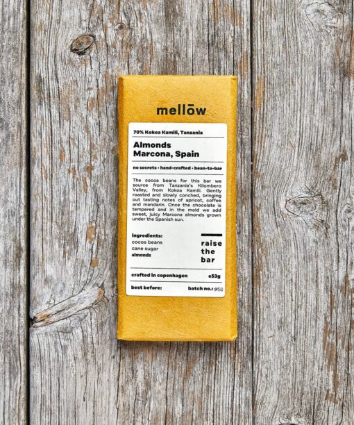Mellōw 70% Tanzania With Almonds Craft Chocolate Bar
