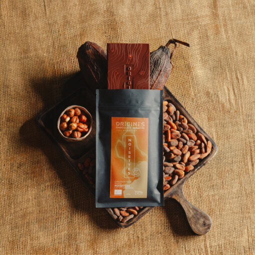 Origines Chocolate Makers 70% Organic Dark Chocolate with Hazelnuts