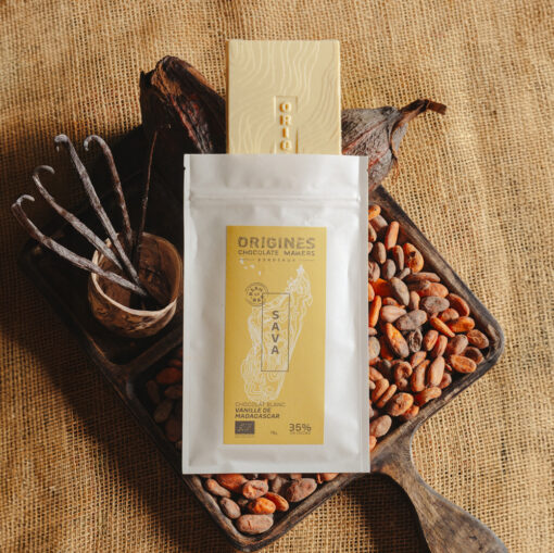 Origines Chocolate Makers Blanc Vanilla 35% White Chocolate Craft Chocolate Bar