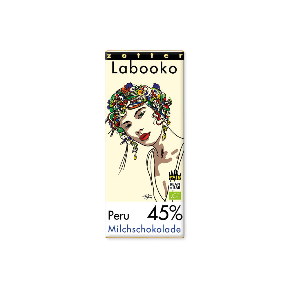 Zotter Labooko Peru Milk Chocolate 45%, product image from Kaffebox