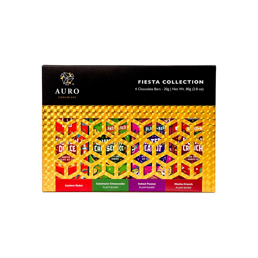 Auro Chocolate Auro Fiesta Collection Pack of 4 fine Filipino chocolates, product image from Kaffebox