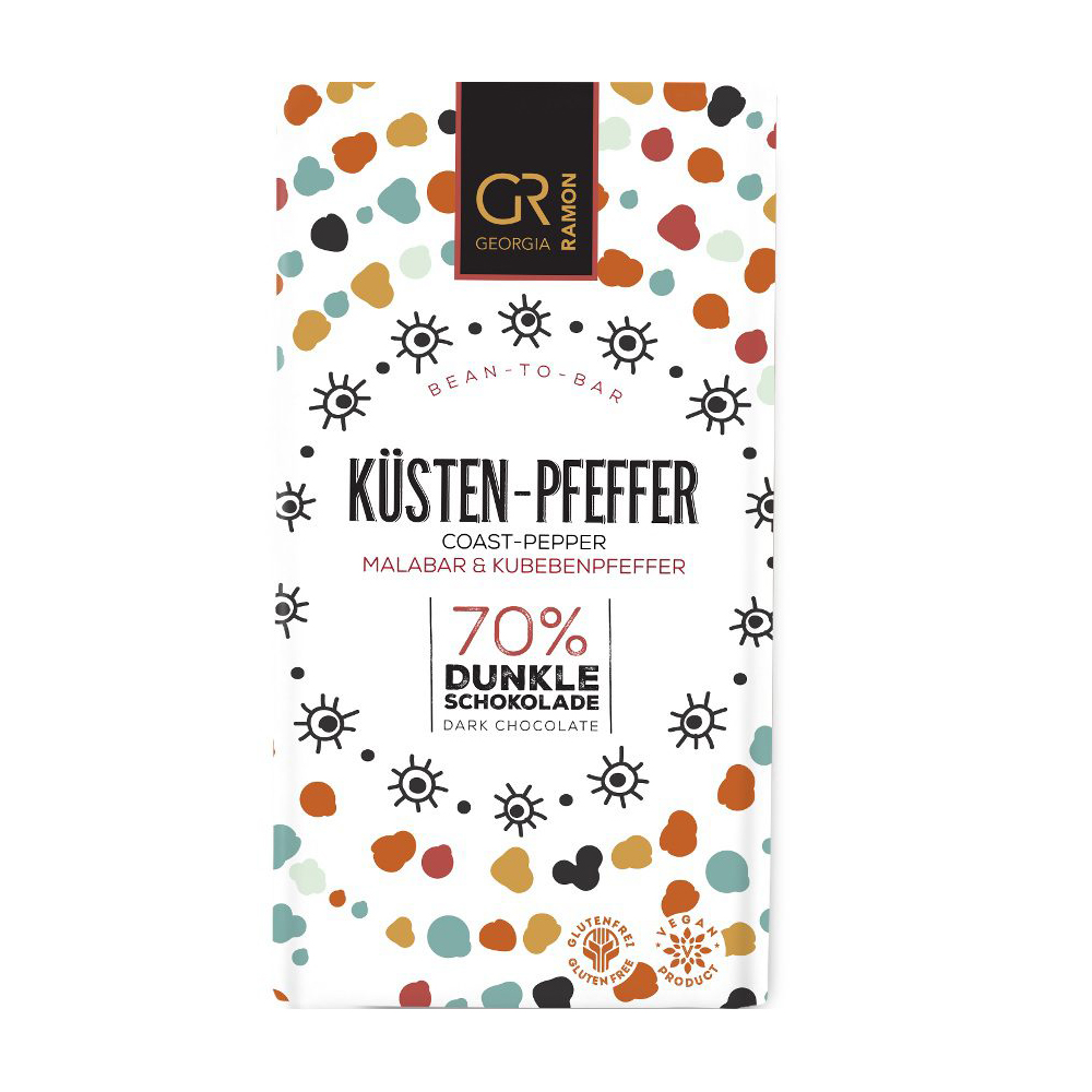 Georgia Ramon Coastal Peppers 70% Dark Chocolate, product image from Kaffebox