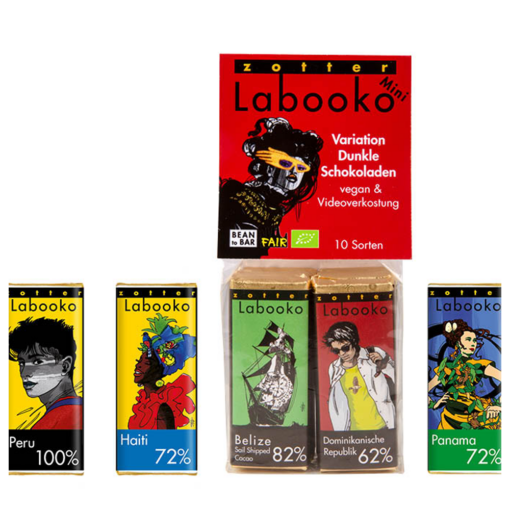 Zotter Labooko Variation "Dark Chocolates" – with Virtual Tasting (10 x 8g)