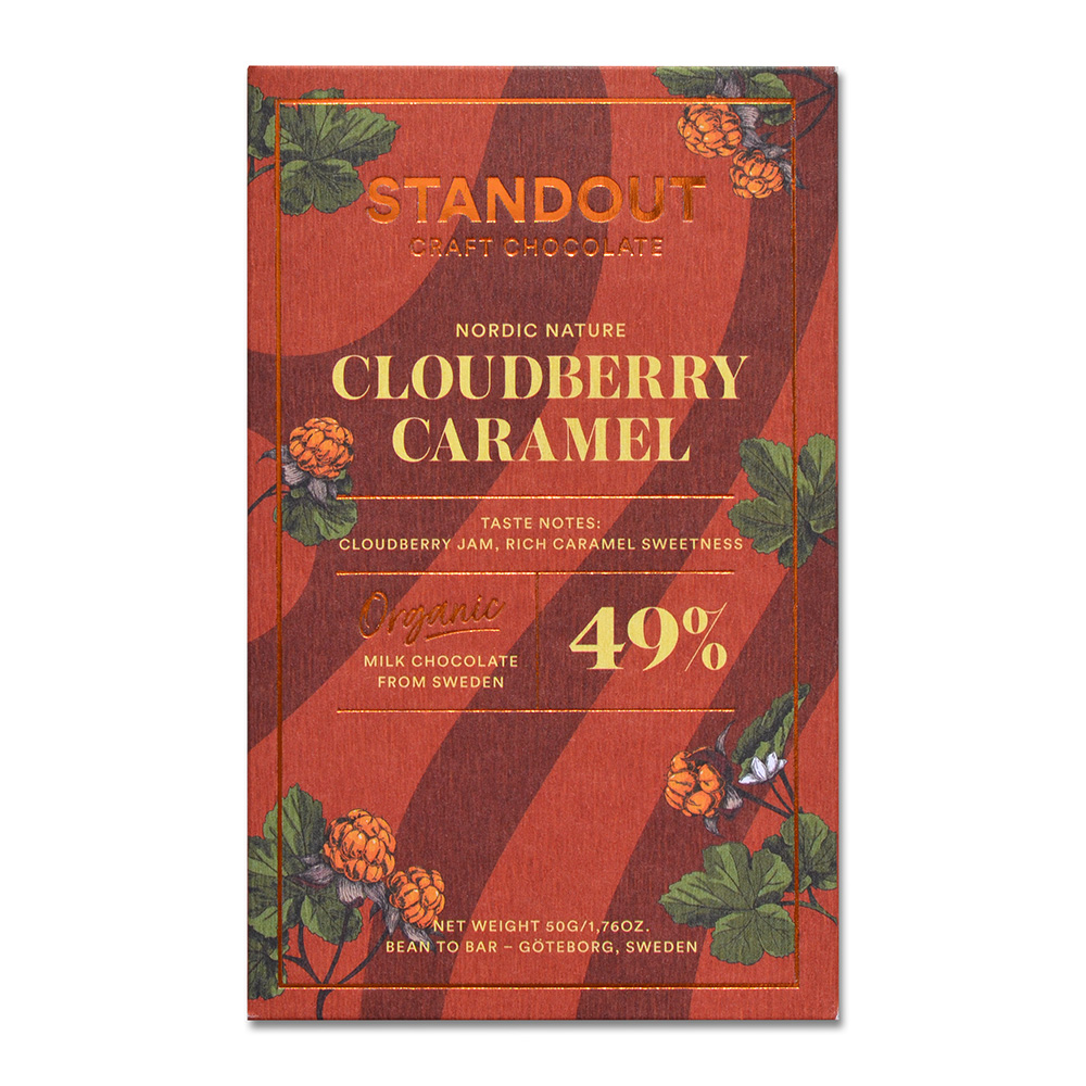 Standout Chocolate Nordic Nature Cloudberry Caramel 49%, product image from Kaffebox