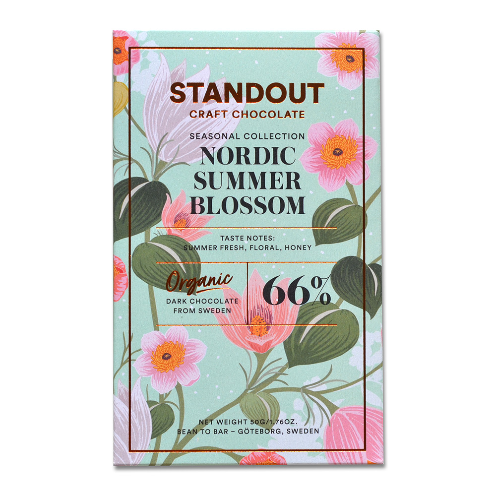 Standout Chocolate Nordic Summer Blossom 66%, product image from Kaffebox