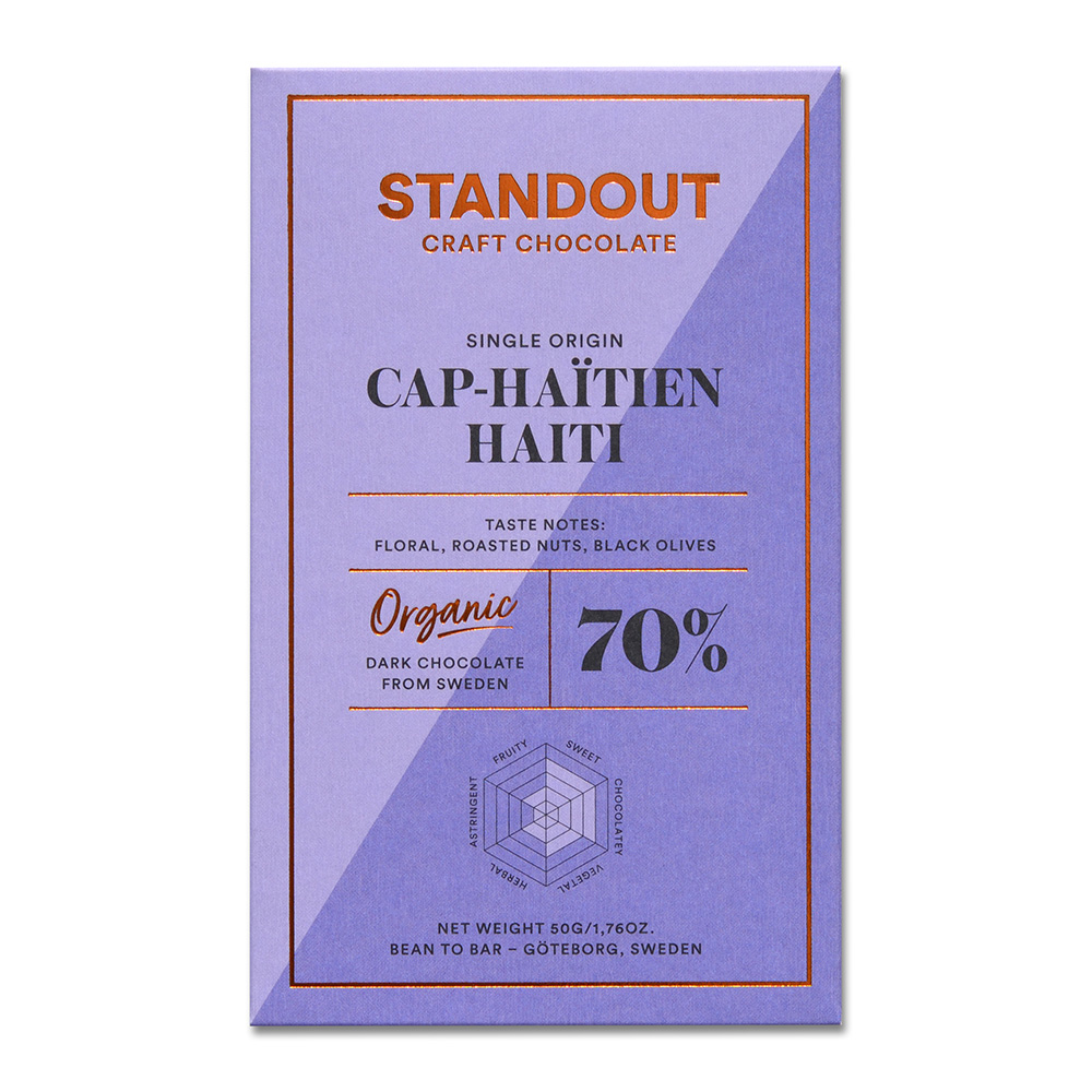 Standout Chocolate Standout Haiti Cap-Haïtien 70% Swedish Craft Chocolate Bar, product image from Kaffebox