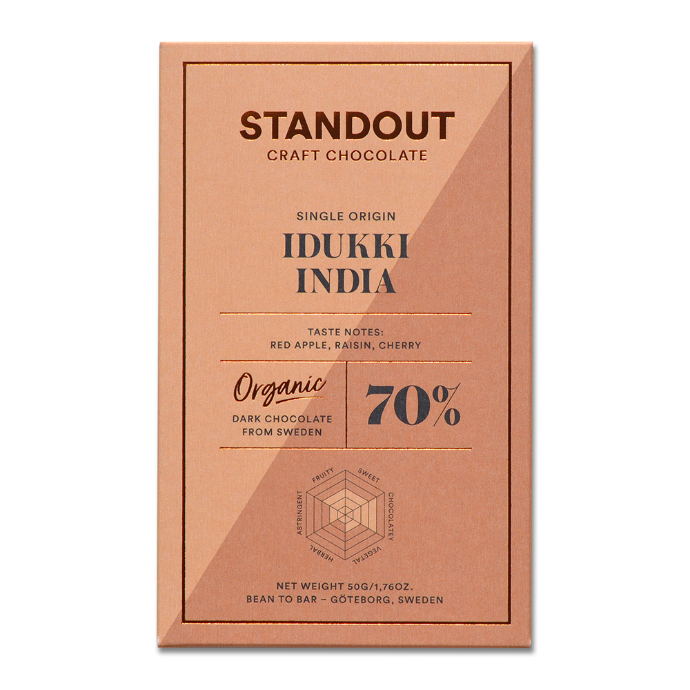Standout Chocolate Standout India Idukki 70% Swedish Craft Chocolate Bar, product image from Kaffebox