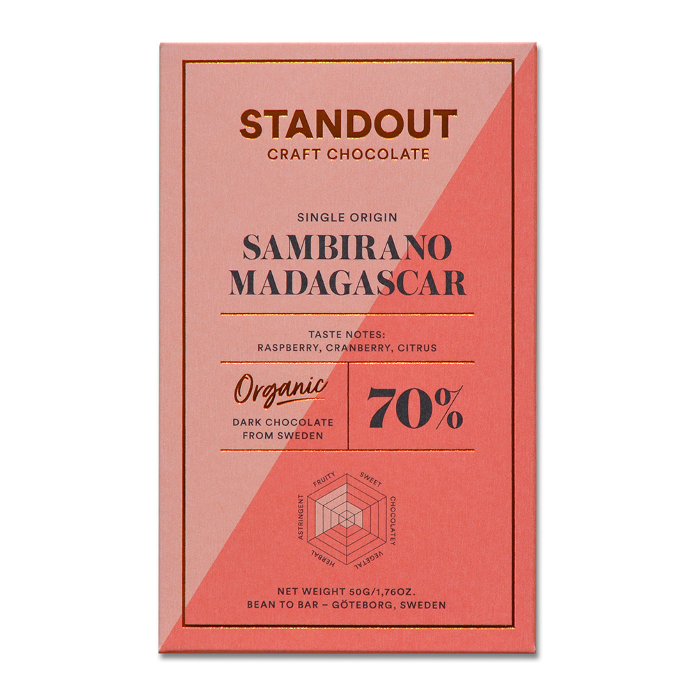 Standout Chocolate Madagascar Sambirano 70%, product image from Kaffebox