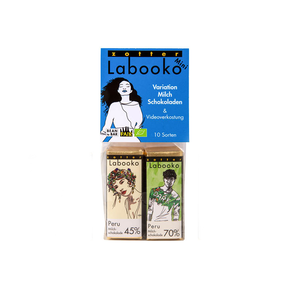 Zotter Labooko Variation “Milk Chocolates” – with Virtual Tasting (10 x 8g), product image from Kaffebox