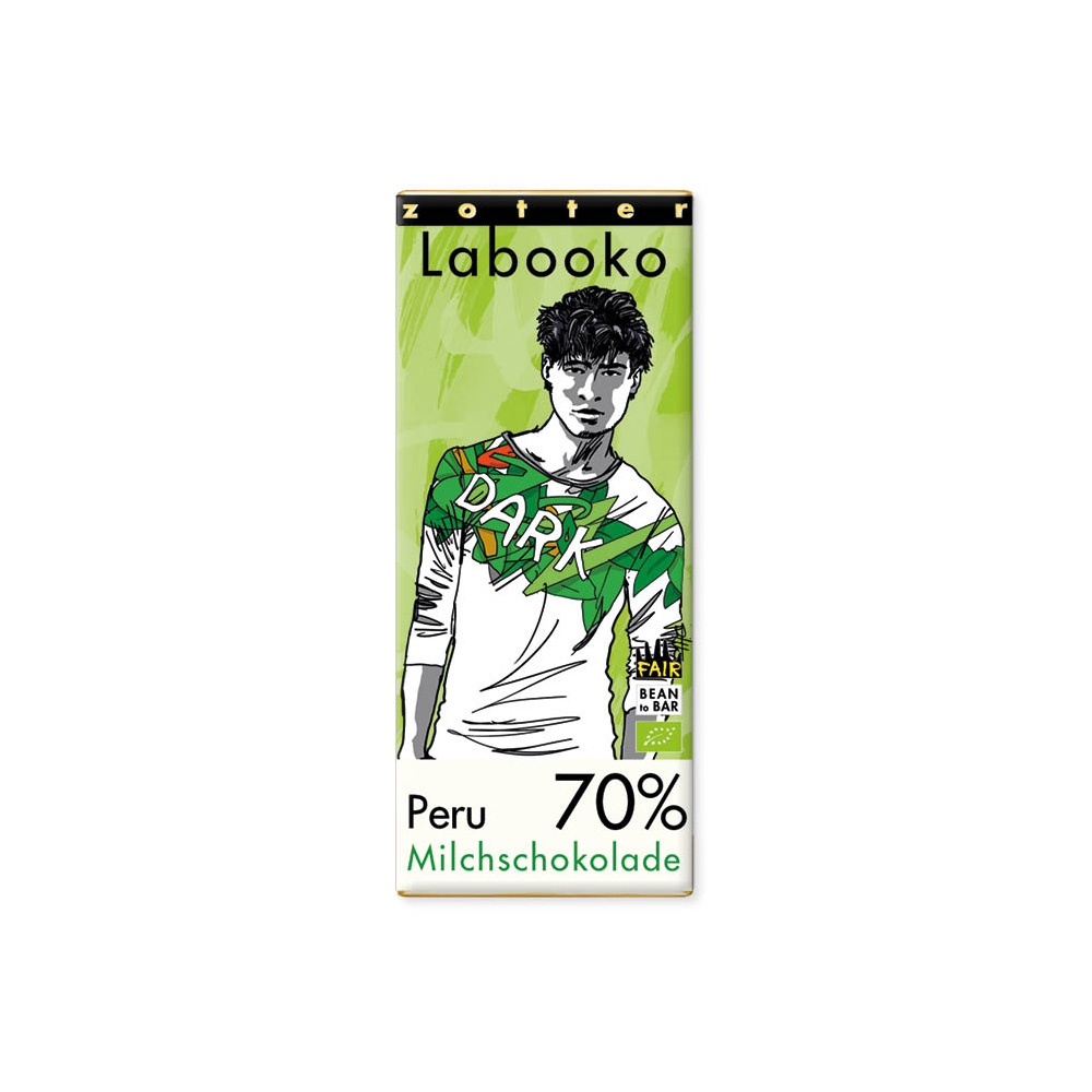 Zotter Labooko 70 % Peru Milk, product image from Kaffebox