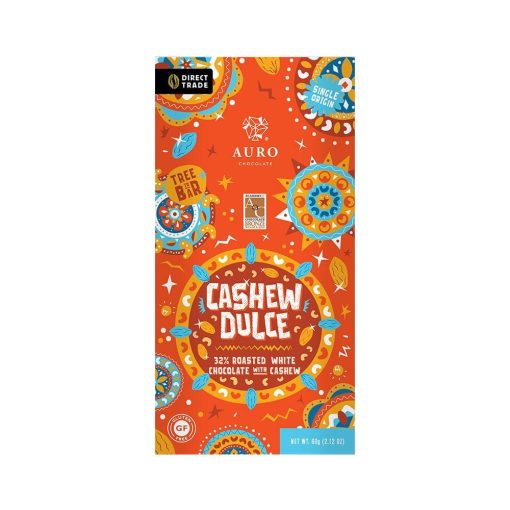 Auro 32% Roasted White Chocolate Cashew Dulce 60G