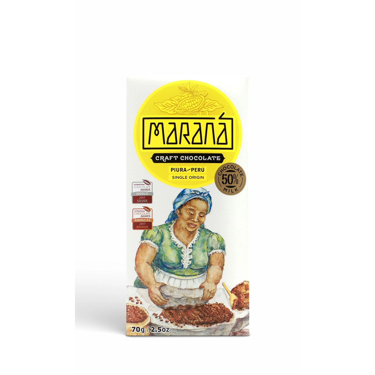Maraná Maraná Single Origin Peru 50% Milk Chocolate, product image from Kaffebox