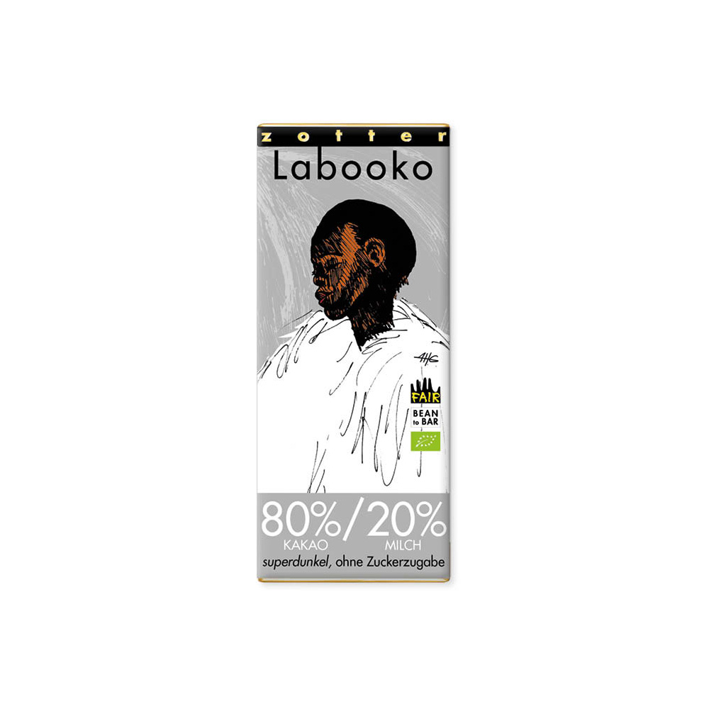 Zotter Labooko 80%/20% Cacao Milk Bar Super Dark, product image from Kaffebox