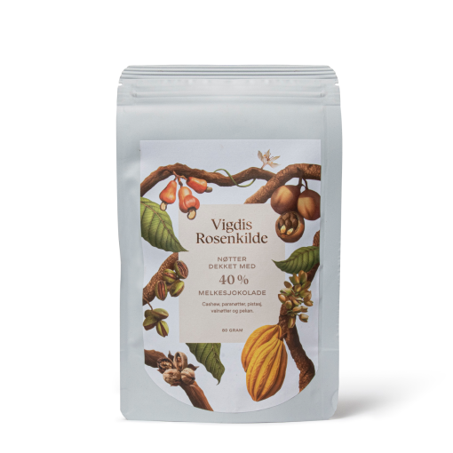 Vigdis Rosenkilde Nuts Covered in 40% Dark Chocolate