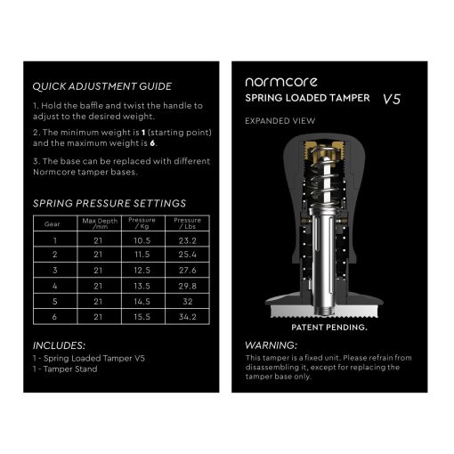Normcore V5 Spring Loaded Tamper with Titanium Coating Base - Image 4