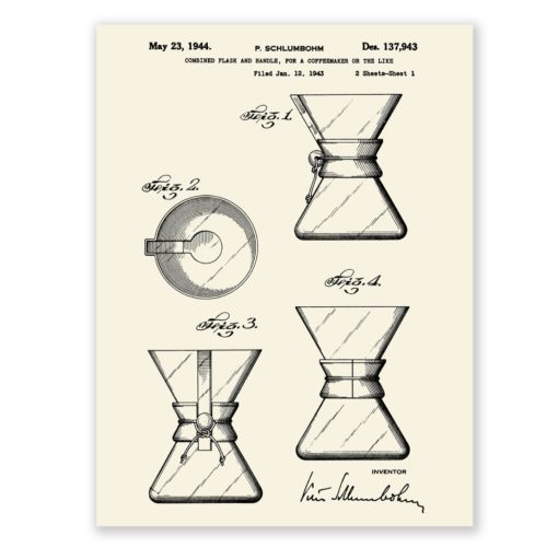 Chemex PP-2 Patent Poster – Flask & Handle 1943 Sheet 2