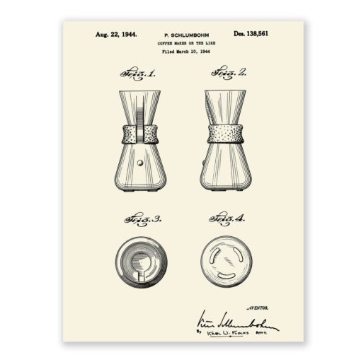 Chemex PP-3 Patent Poster – Coffeemaker 1944