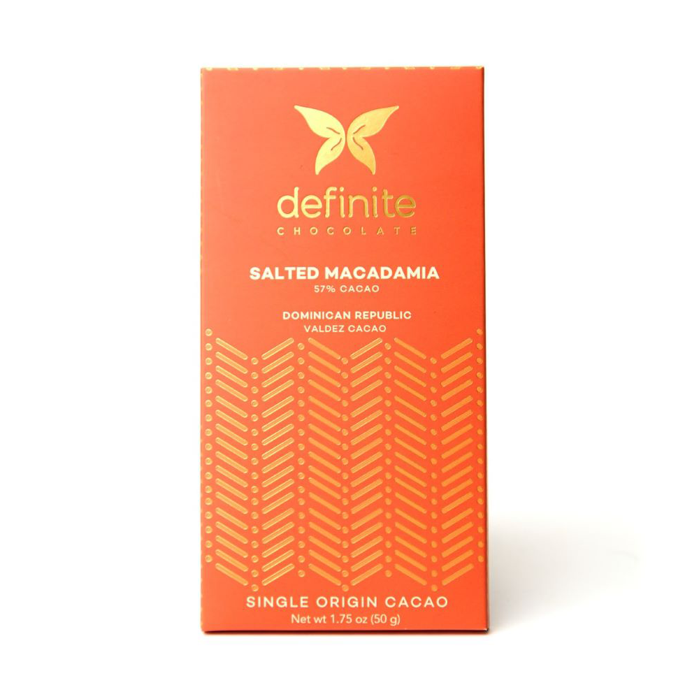 Definite Chocolate Salted Macadamia 57%, product image from Kaffebox