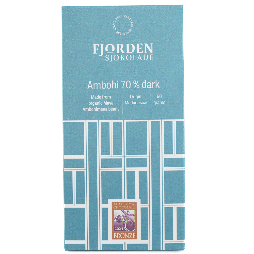 Fjorden Sjokolade Ambohi 70% Dark, product image from Kaffebox