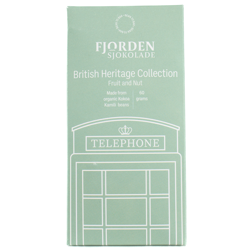Fjorden Sjokolade British Heritage Collection Fruit and nut, product image from Kaffebox