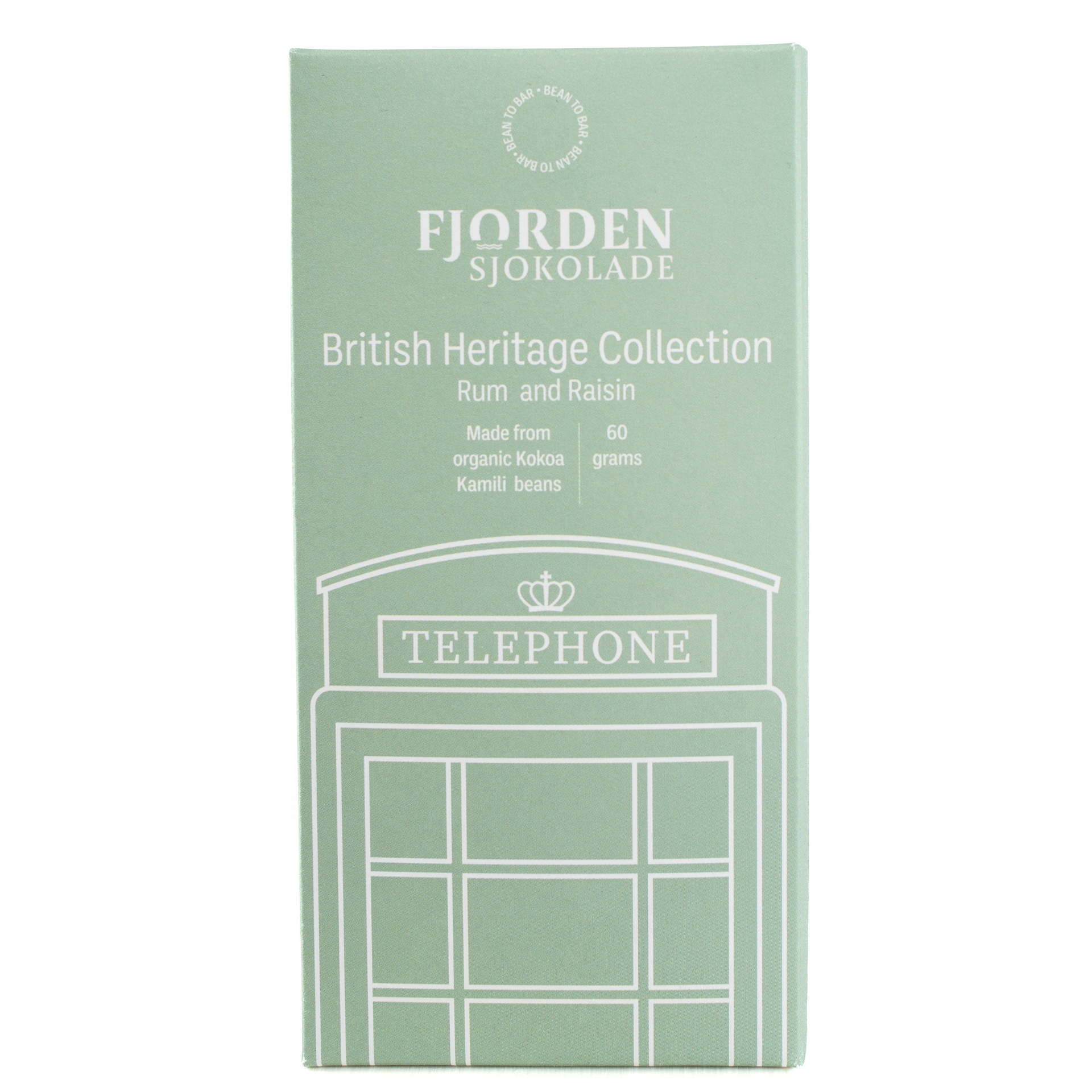 Fjorden Sjokolade British Heritage Collection Rum and Raisin, product image from Kaffebox