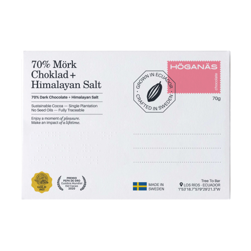 Högenäs Chocolate 70% Dark Chocolate & Himalaya Salt