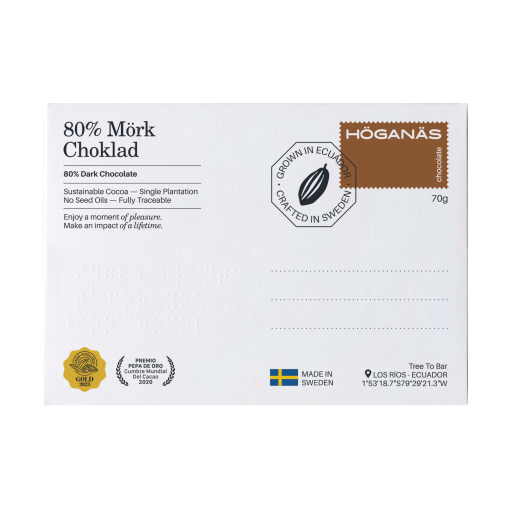 Högenäs Chocolate 80% Dark Chocolate Bar